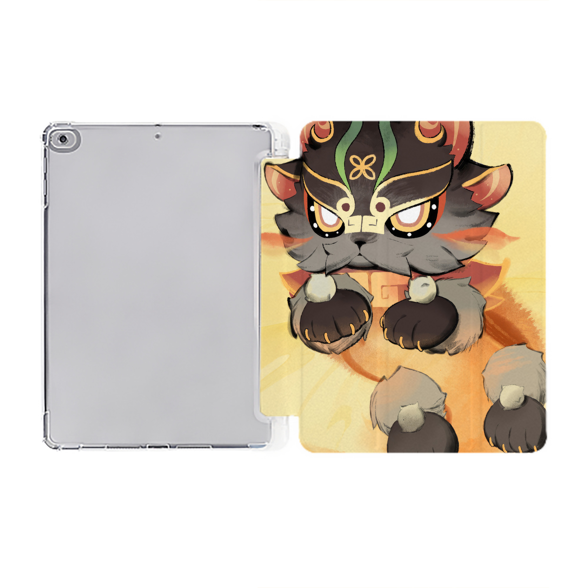 げんし神 genshin IPad ケース ペン収納付き 三つ折りスタンド PUレザー×シリコン 対応機種9.5/10.5/10.9インチ